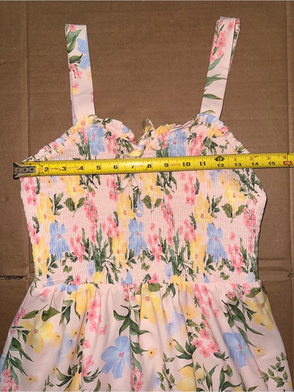 Grace Karin Pastel Floral Midi Dress in Pink, Yellow & Blue - Picture 4 of 10